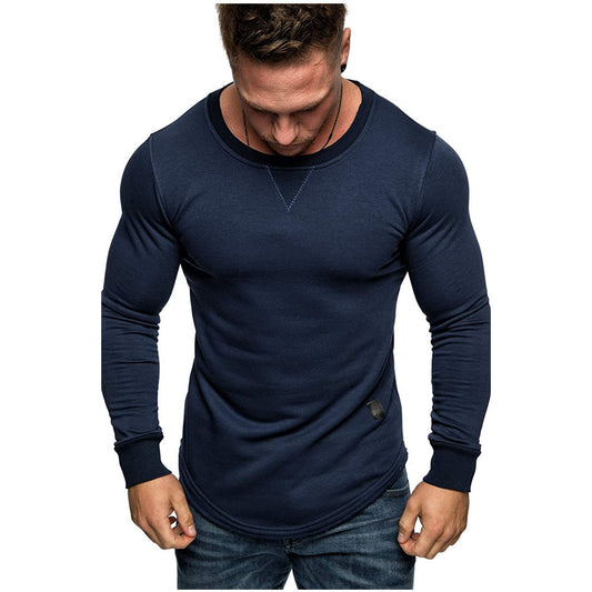 Men's Solid Color Sweater With Round Neck