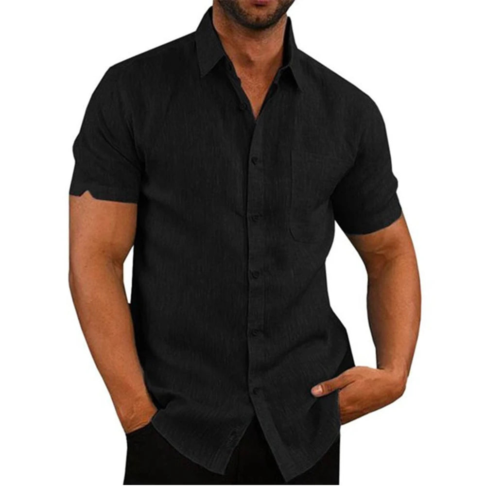 Men's Short-Sleeved Shirts-Summer