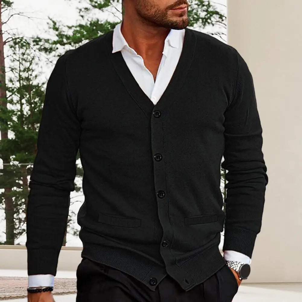 Men Casual V-Neck Cardigan Sweaters