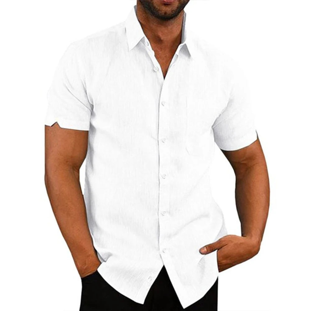 Men's Short-Sleeved Shirts-Summer